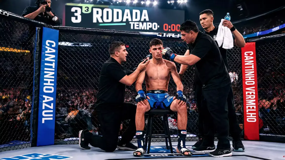 Gráfico de duração média de lutas UFC por divisão com linhas over under