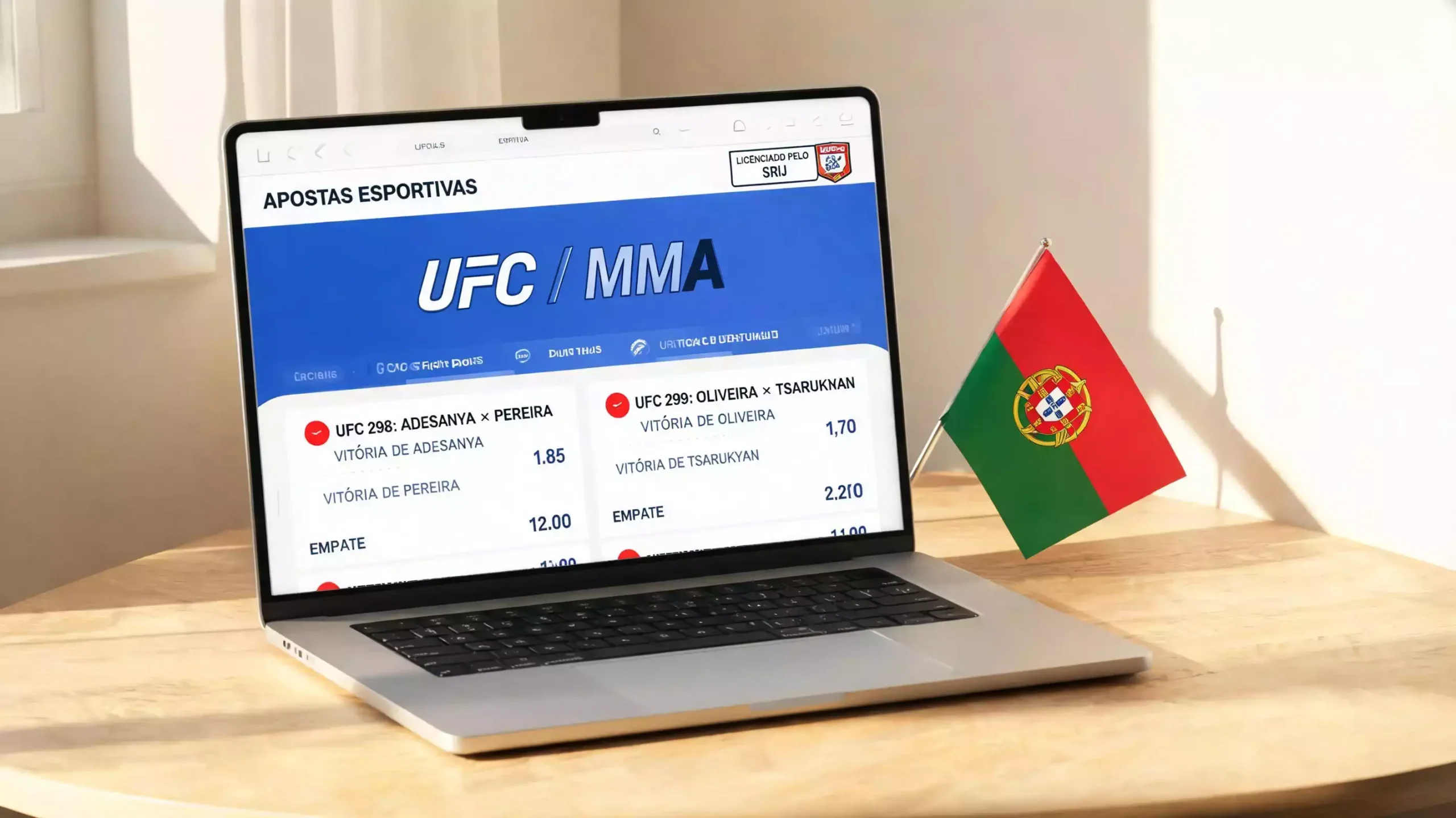 Lista de operadores com licença SRIJ para apostas UFC em Portugal